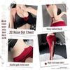 Rose Lady Sexy Backless Cheongsam Nightdress Lingerie Set