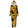 Halloween Print Family Matching Hooded Long Sleeved Zippered Jumpsuit Set