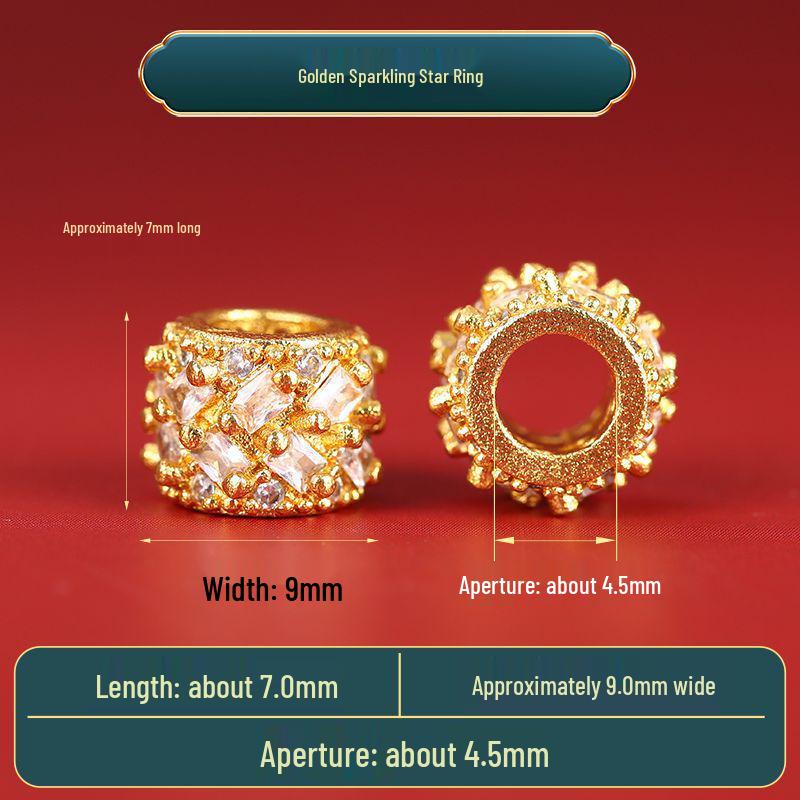Year of the Horse Sand Gold Non-Fading Drip Oil Beaded DIY Bracelet and Jewelry Accessories.