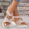 Fashion Summer Classic Retro Wedge-shaped Women's Sandals Fashionable Breathable High Heels Women's Shoes Casual Beach Roman Sandals