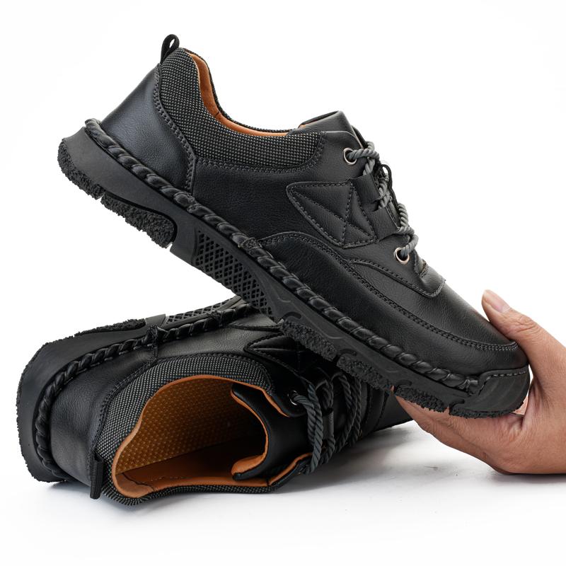 Fashion Fashion Lace-Up Men's Casual Shoes Lightweight Leather Man Treking footwear Board Shoes Outdoor Sports Sneakers Hiking Trainers