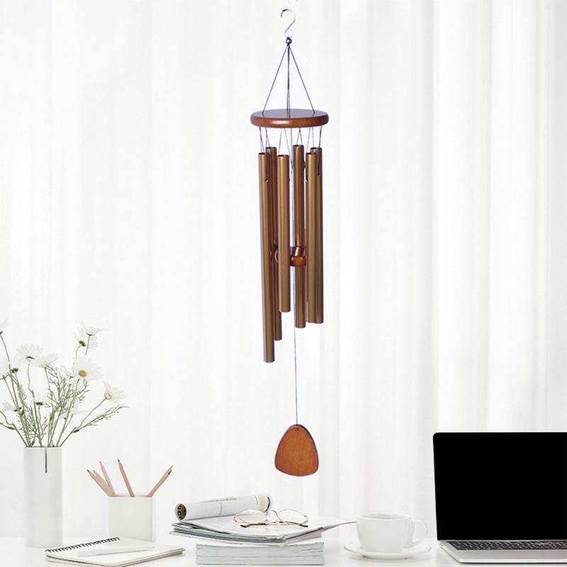 Large Wind Chimes with 6 Aluminum Thicken Tubes Melody Memorial Wind Chimes Outside Decoration Wall Hanging Wind Chime