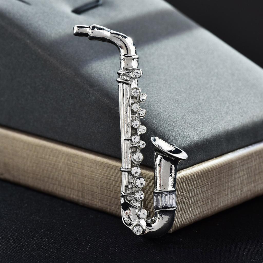 Vintage Lapel Pin Brooch Saxophone Women Brooch Pins Jewelry French Brooch Saxophone Pins Elegant Collar