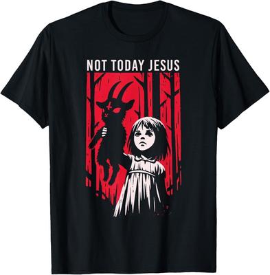Not Today Jesus Satanic Goth Black Goat Demon 666 Alt Gothic T-Shirt Unisex T-Shirt