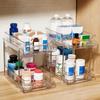 Cabinet Pull Out Shelves Stackable Transparent Storage Rack For Cosmetics 2 Tier Clear Pantry Organization And Storage Bathroom