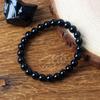 Classic Black Obisidian Bead Bracelet for Men Natural Stone Shiny Black Onyx Handmade Bracelet Yoga Meditation Jewelry Wholesale
