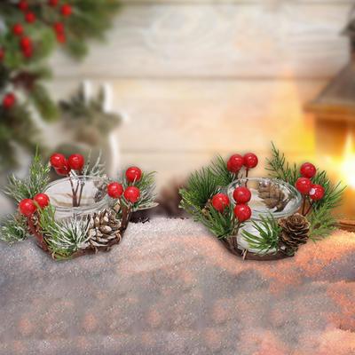 Weihnachts-Kerzenringe Girlanden Praktisch Verschleißfest Rustikal Tischdekorationen