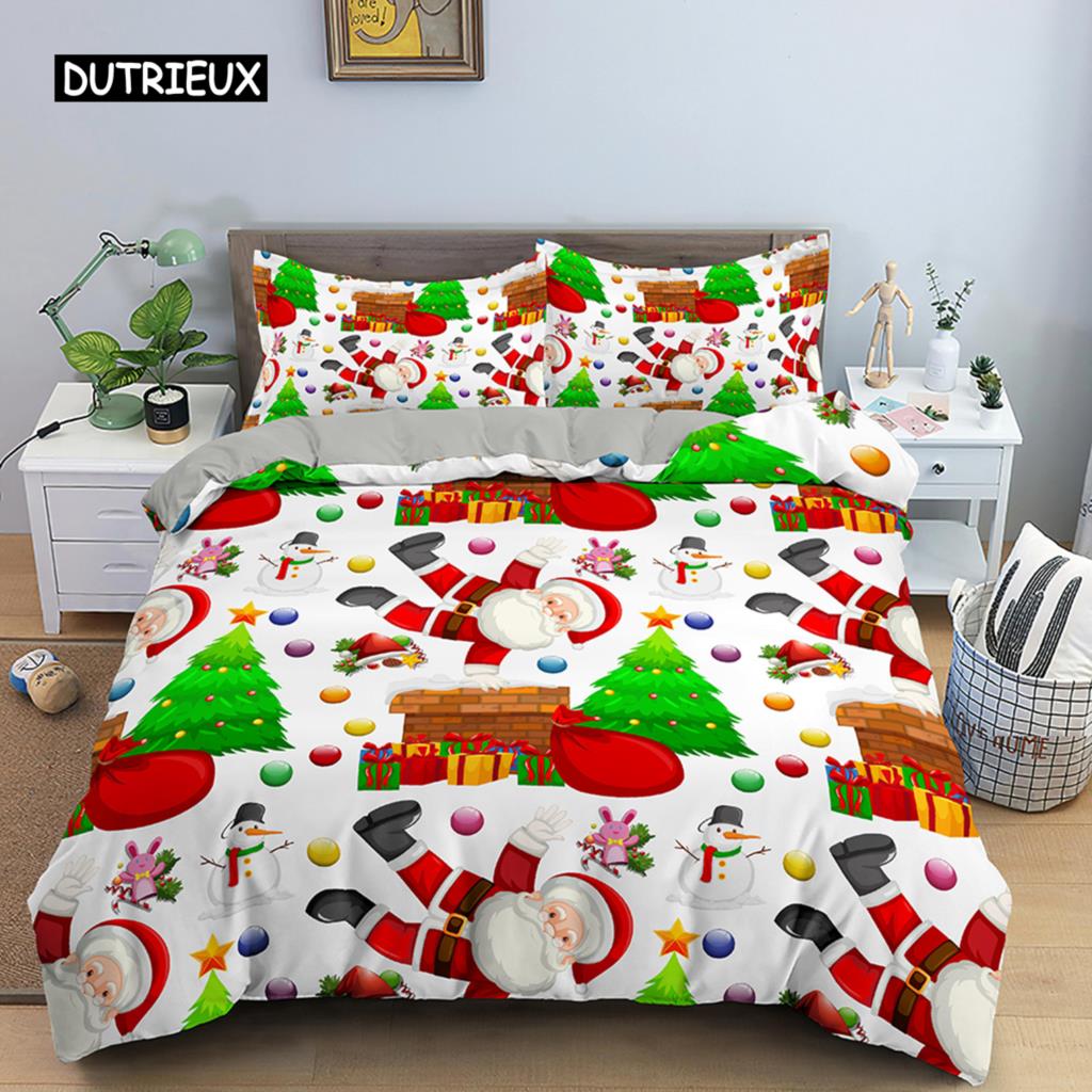 

Пододеяльник Счастливого Рождества Постельное белье Рождественские украшения для дома Рождественские украшения Подарки на Рождество Навидад С Новым годом EU single(135x200cm)