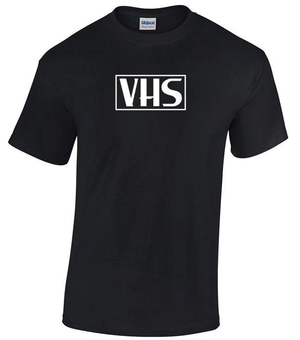 VHS T-Shirt RETRO FUNNY Video Tape MOVIE GEEK White Black Tee Shirt S-5XL L