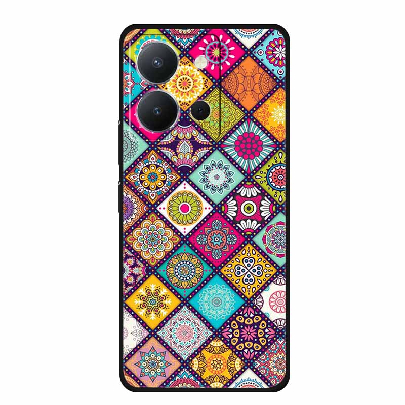 For Vivo Y36 4G Case Luxury TPU Soft Silicone Phone Cases Back Cover For VivoY36 4G Russian Version Shockproof Flowers New Funda
