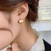 New Fashion Gold Color Metal Matte Brushed Earrings for Women Exquisite Minimalist Frosted Round Ear Buckle Jewelry Accessories