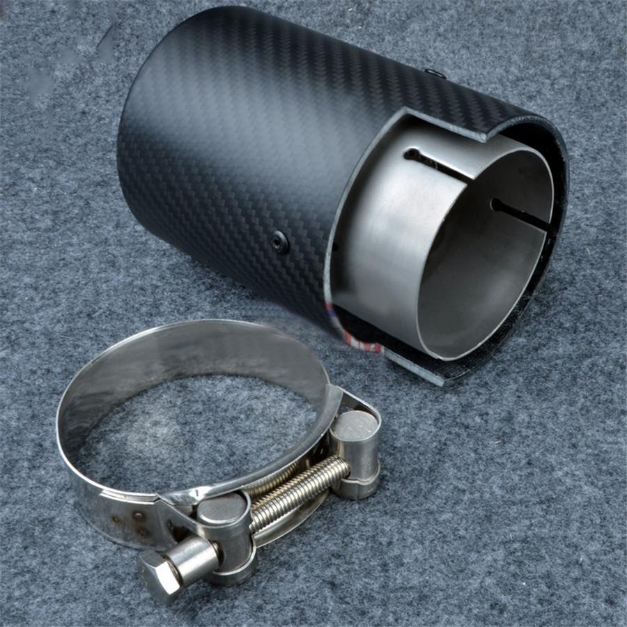 2.5" Matte Carbon Fiber Exhaust Tip Pipe Cover For BMW M2 M3 M4 M5 M6 X5M X6M