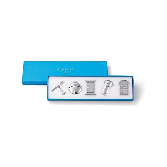 Nousaku Doraemon Series Secret Gadget Chopstick Rests - 100% Tin (Take-copter, Doraemon s Bell, Anywhere Door, Small Light, Anki Pan)