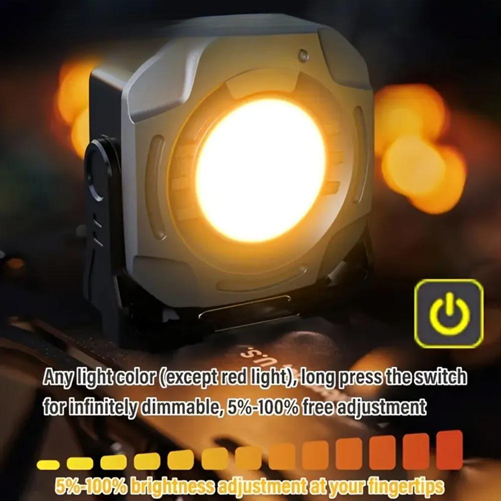 Ultra Bright Camping Light Rechargeable COB Work Lamp with Magnetic Outdoor Emergency Hiking Fishing 6 Modes Portable Lamps