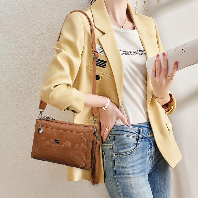 Strukturierte Pendler-Umhängetasche Messenger-Tasche Clutch