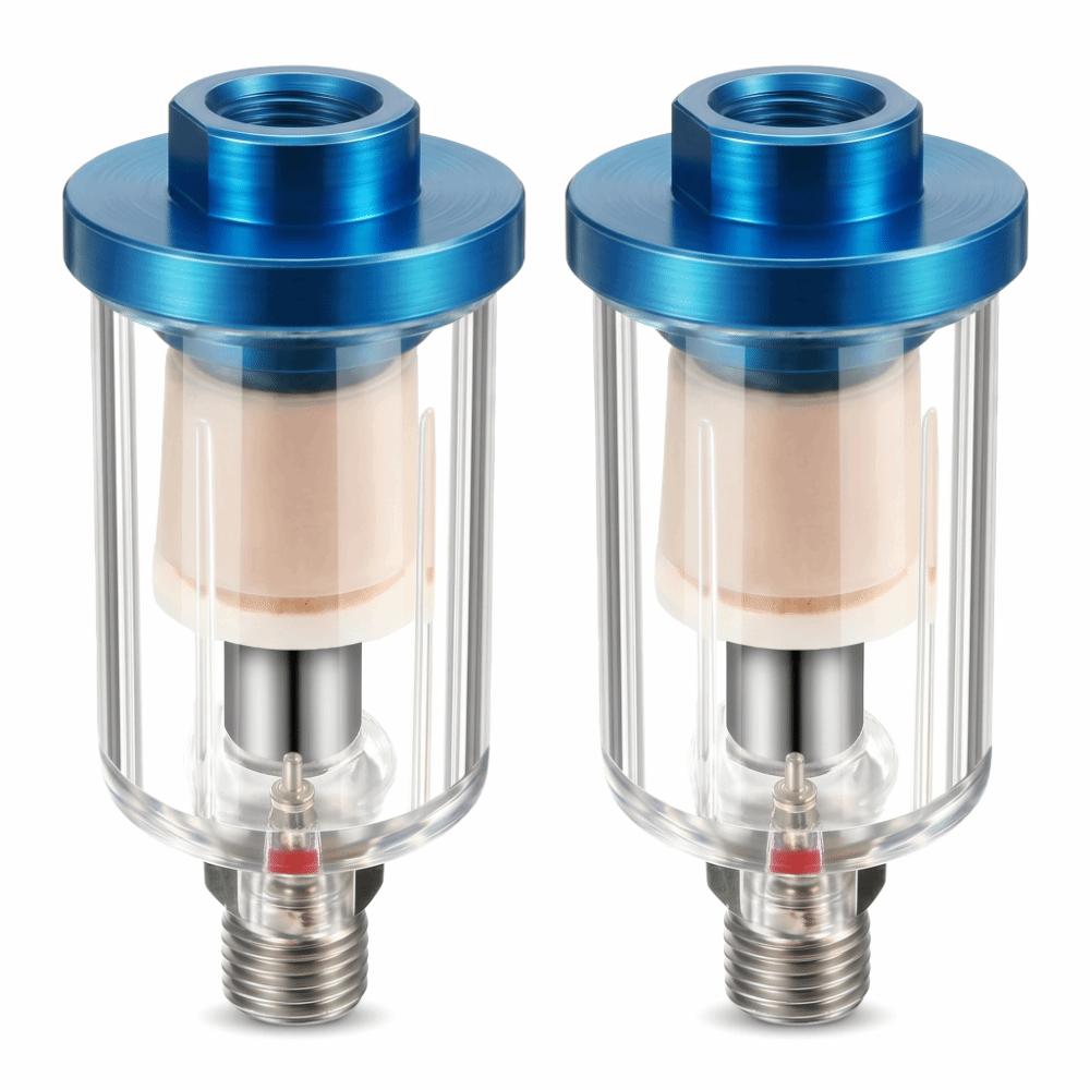 2pcs 1/4 Inch BSPP Oil Water Separator Male and Female Thread Plastic Compressed Air Filter 1/4 Inch NPT