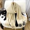 Winter Scarf Women Luxury Autumn Winter Cashmere Scarf Thickened Warm Shawl Classic Tassels Fluffy Scarf Solid Cope Foulard