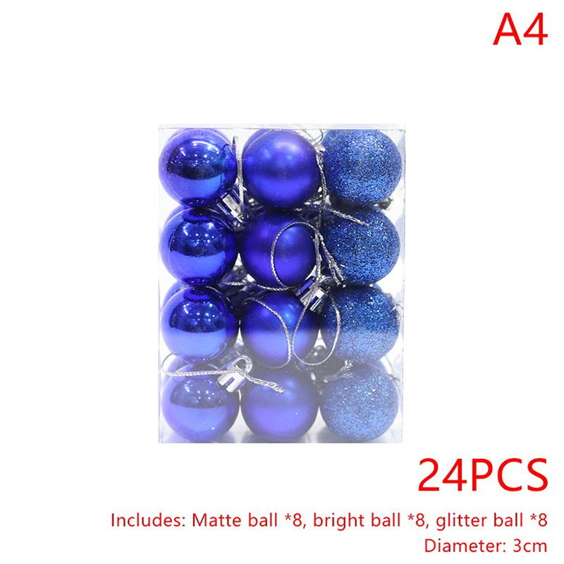 24 Piezas 3Cm Adornos de Bolas de Navidad Bolas para Árbol de Navidad Colgante para Árbol de Navidad Suministros Festivos para Fiestas Decoración Navideña