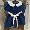 Summer Korean-Style Mother-Daughter Doll Collar Bow Belt Dress