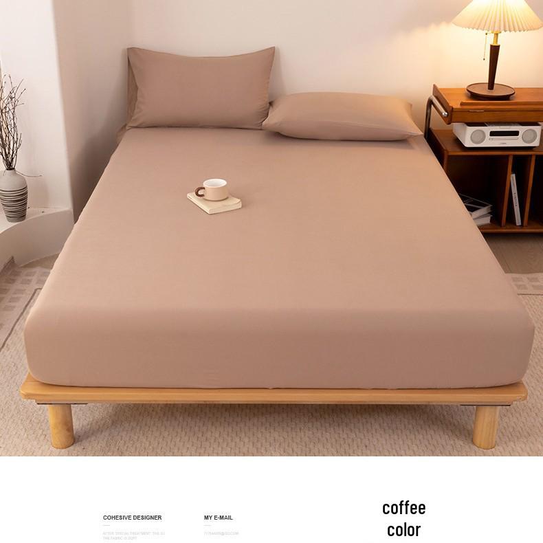 2025 Washed Flannel Solid Color Fitted Sheet: Non-Slip All-Inclusive Mattress Protector Bedspread