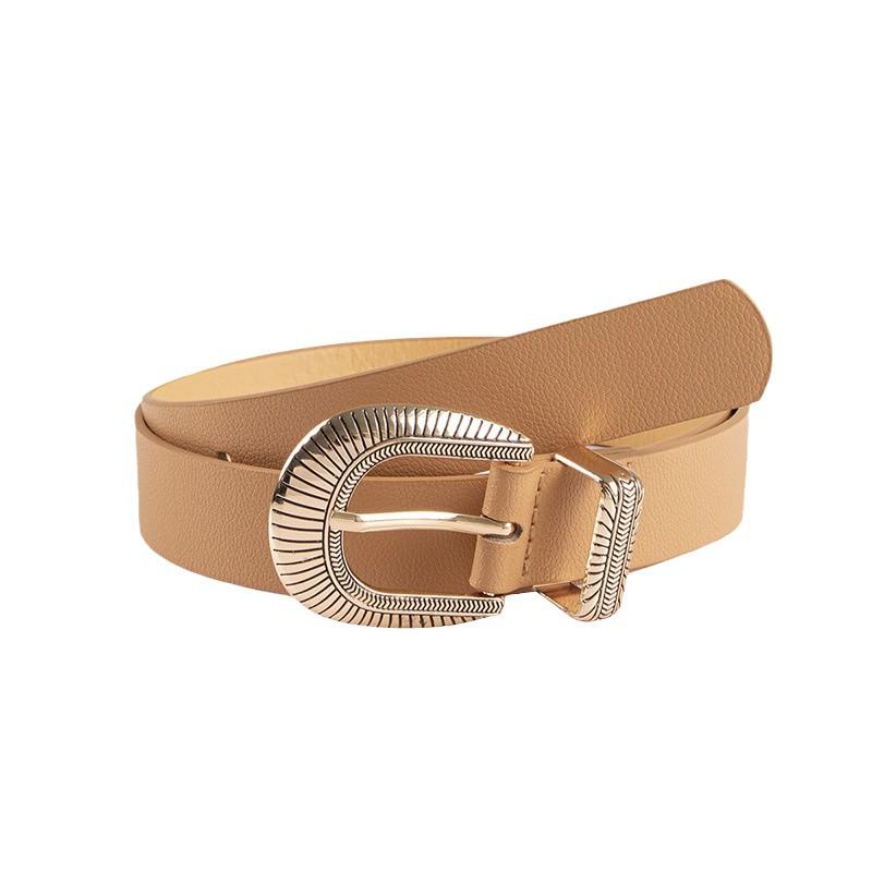 Women's Gold & Black Carved Two-Piece INS Style Waist Belt