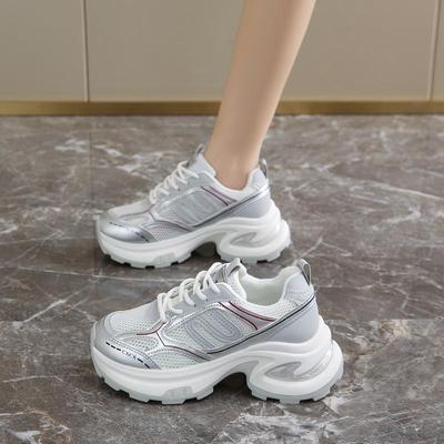 Women's Shoes Mesh Dad Shoes Women's Thick-soled Trendy Fashion Versatile Casual Sports Shoes Women's Soft-soled Lightweight Running Shoes