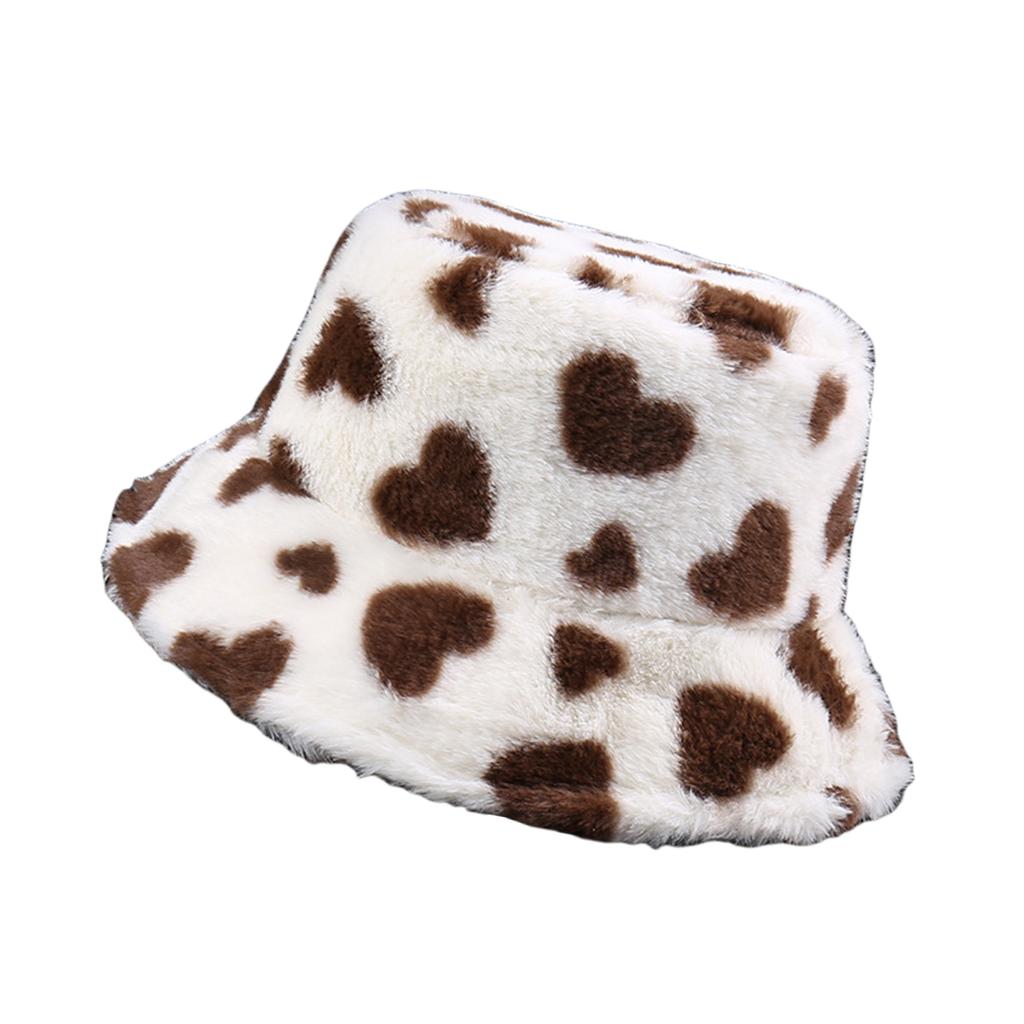 Fashionable Love Pattern Bucket Hat for Various Head Size Winter Autumn Thicken Fisherman Hat Headpiece for Casual Wear
