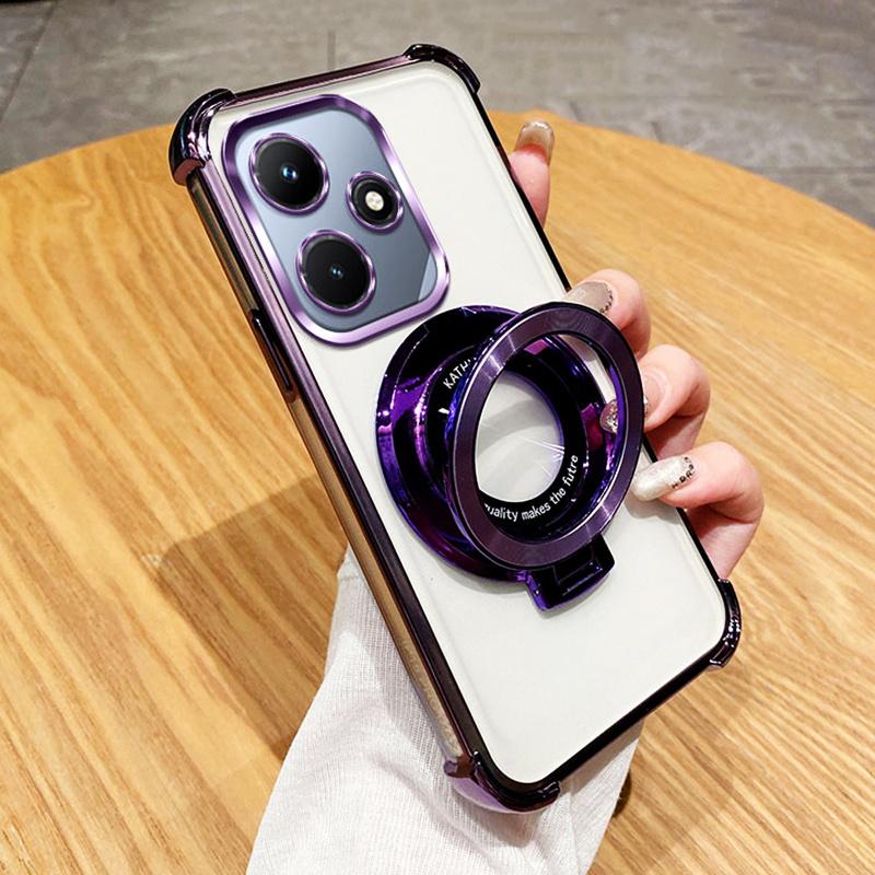Hot 30 Luxus Stoßfest Magnetische Halterung für Magsafe Transparente Hülle für Funda Infinix Hot 30 30i Hot30 Play Mit Halter Ständer Abdeckung