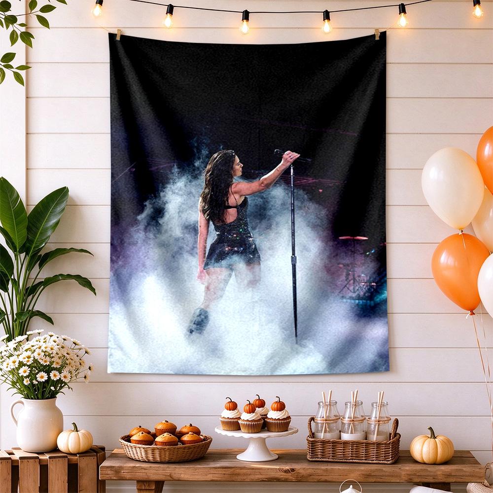 Dua Lipa Wall Tapestry Rustic Farmhouse Suitable for Bedroom Reading Corner Dorm Wall Indoor Hand Painted Style Perfect Gift for Dorm Roommate