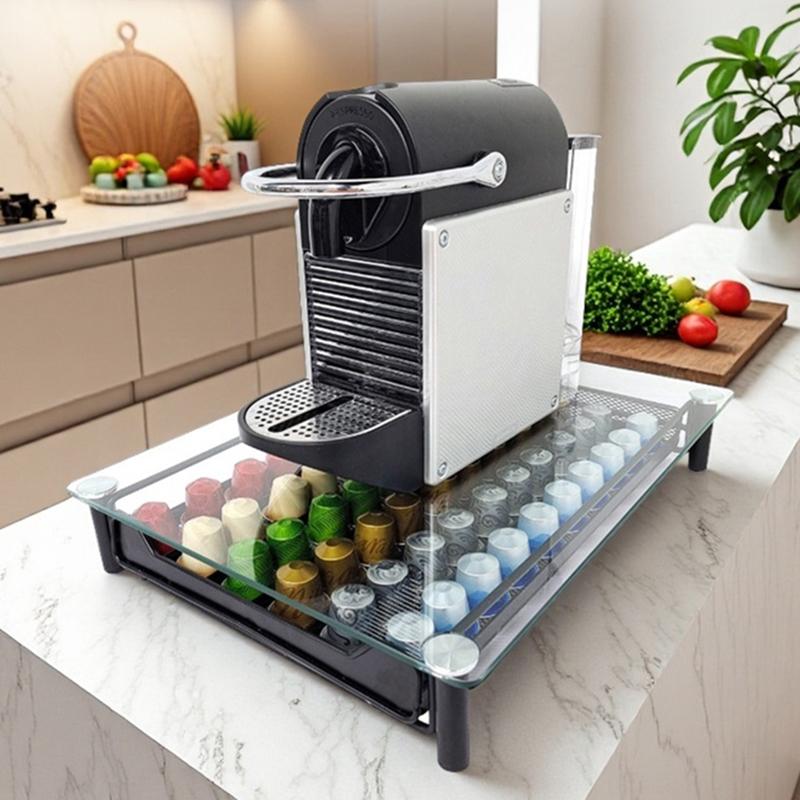40/60pcs Coffee Capsule Display Rack Storage Drawer Bar for Desktop Tea Bag Storage Box Coffee Machine Base Drawer Storage Rack