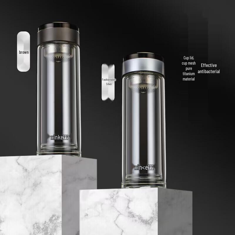 Xinke Double Wall Glass Tea Infuser Mug