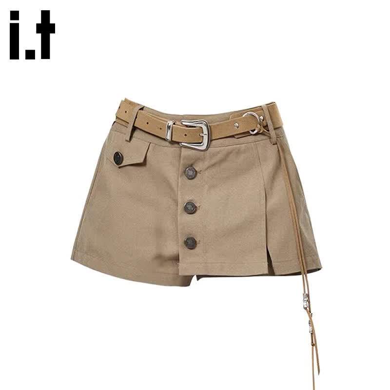 CHOCOOLATE Damen High-Waist A-Linie Cargo Rockshorts
