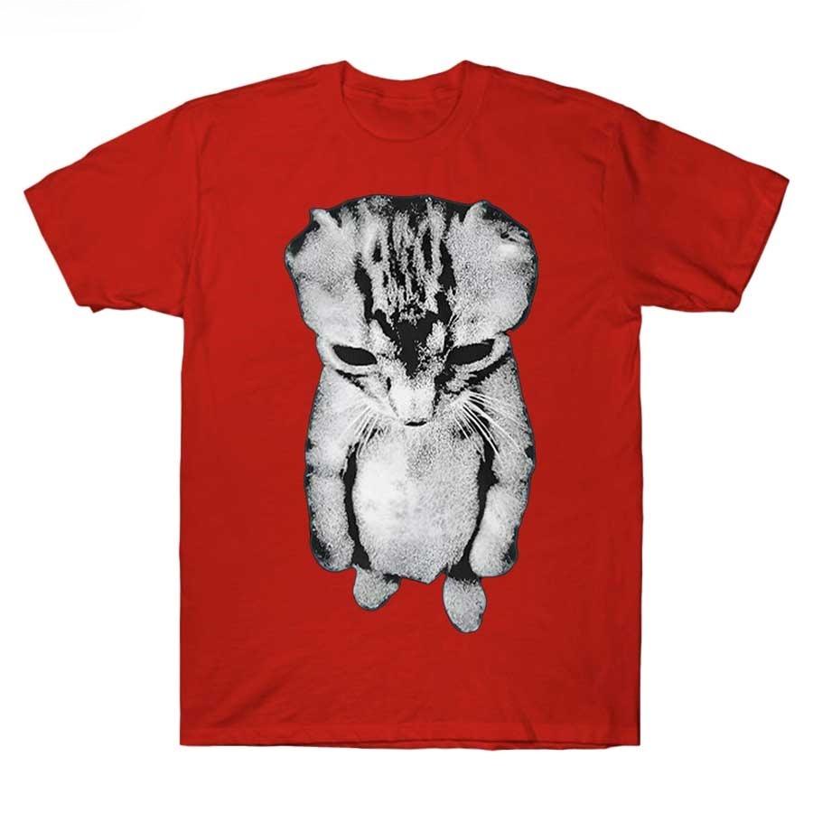 2026 New Funny Sad Crying Cat Emoji Pattern TShirt of HighQuality Fashion Casual Breathable Mens Roundneck Printed TShirt