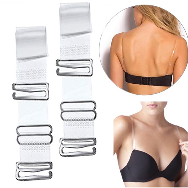 2pcs Transparent Invisible Bra Straps Detachable Adjustable Silicone Shoulder Strap Women Belt Intimates Accessories