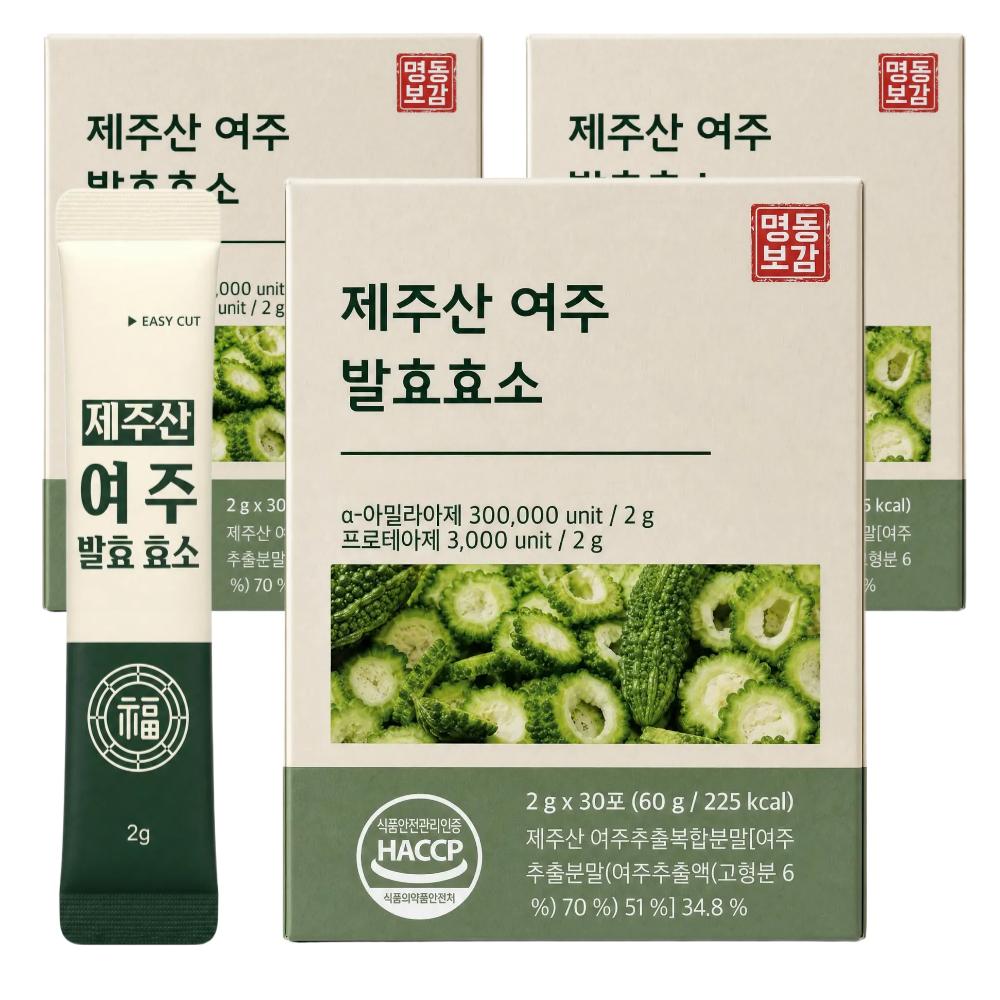 Domestic Bitter Melon Fermented Enzyme, Jeju Bitter Melon and Enzyme, Bitter Melon Fermented Enzyme Powder, 3 pcs 60g