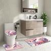 4Pcs Bathroom Shower Curtain Set  Pink Deer  Pattern Bathroom Curtain With 12 Hooks Non Slip Rugs Toilet Cover Mat Bathroom Partition