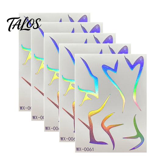 Talos 5 Sheets Holographic Lightning Tattoos, Waterproof Flash Temporary Stickers, Full Color Body Art for Festival Party