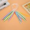 12 Pairs Candy Color Sewing Needles  Plastic ABS Change Head Knitting Needle Set Scarf Sweaters DIY Weaving Tools