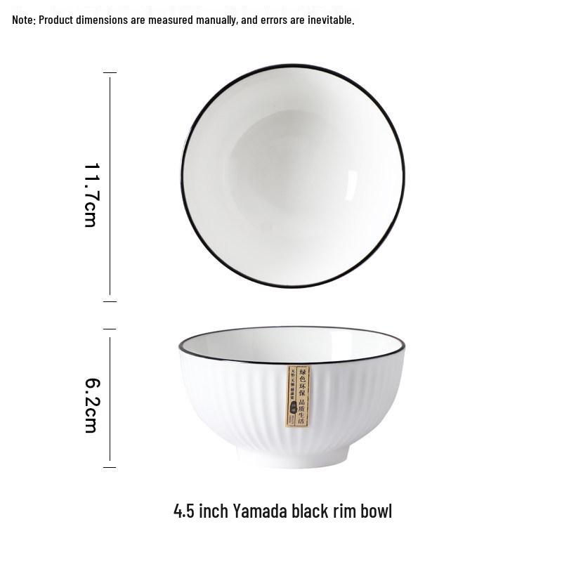 Tableware Set: Creative Ceramic Bowl & Plate Combination for Household Use, Microwave Safe.