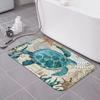 Ocean Turtle Starfish Pattern Bath Mat Non-slip Absorbent Bathroom Rug for Home Decor Washable Floor Mat Seaside Style Carpet