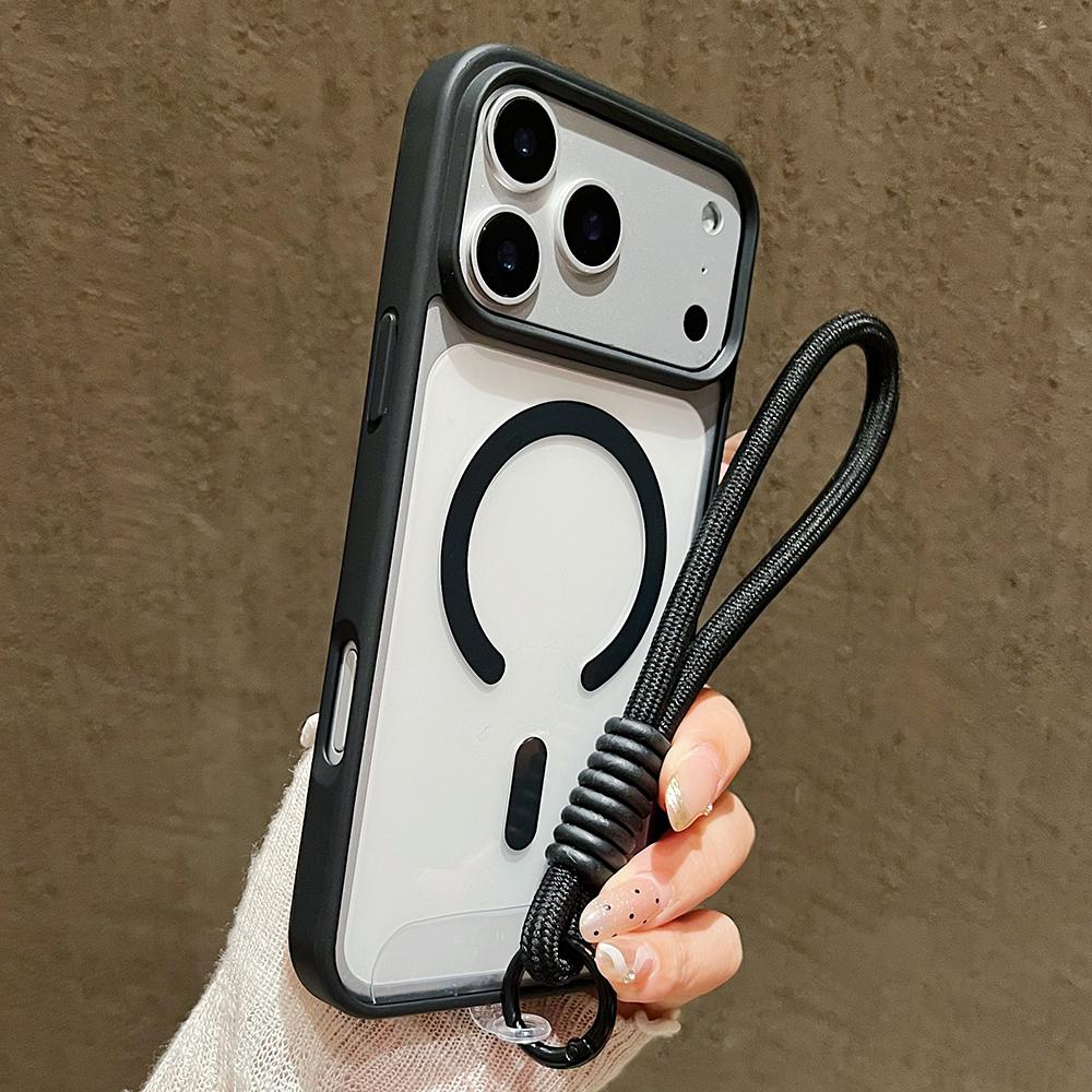 Luxury With Lanyard Clear Phone Case For 17 16 15 14 13 12 11 Pro Max 16 Plus 16E 17 Air Magnetic Bumper Back Cases Cover
