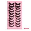 10 Pairs Of False Eyelashes, Large Curls, Natural Chemical Fiber Curls, Thick And Natural Eyelashes