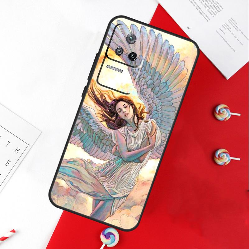 Fantasy Angel Girl Wings Cover For Xiaomi 15 Ultra 13 14 11T 12T 13T 14T Pro POCO X7 Pro X3 X5 X6 M6 F5 F6 Pro Case