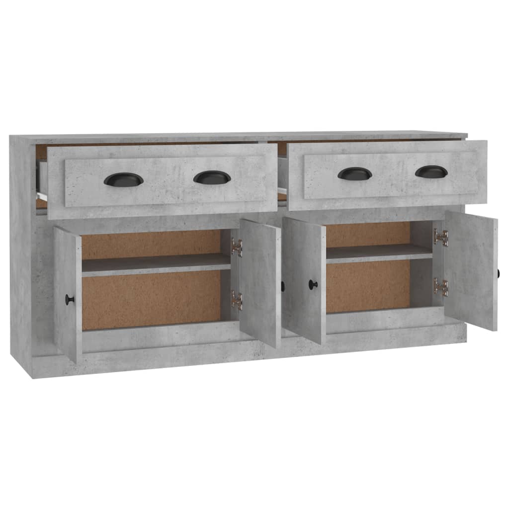 Sideboards 2 pcs Concrete Grey Particleboard