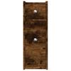 Narrow Bathroom Cabinet with Casters Smoked Oak Wood Based Material