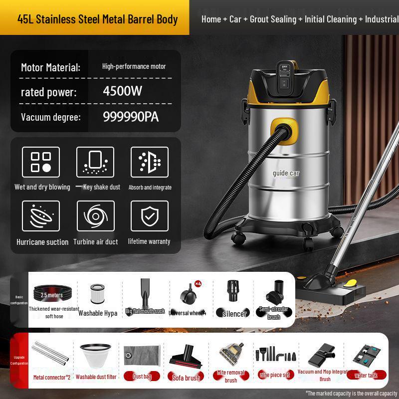 Aspirateur Domestique Puissant Sec et Humide pour Voiture et Usage Industriel