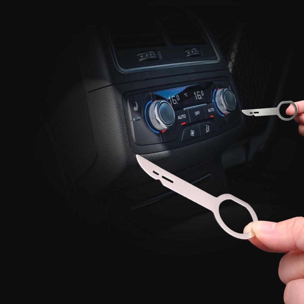 Strumento in Metallo per Rimozione Autoradio Strumento di Rilascio Radio Chiavi di Rilascio Kit di Estrazione Rimozione Host CD Navigazione Auto Ricambi Auto