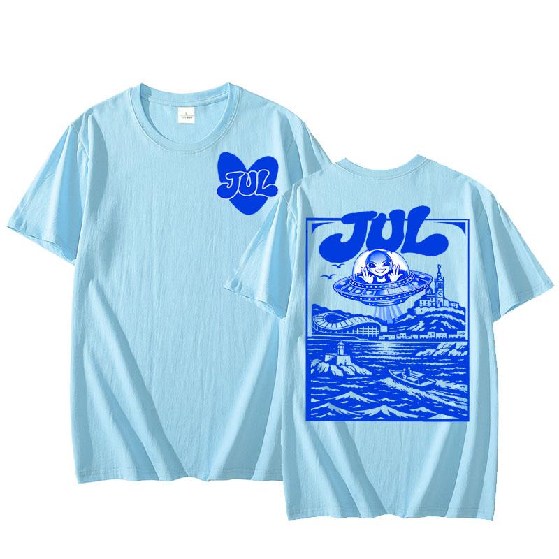 Rapper Jul Printed T Shirt Unisex Unisex Casual French Rap Artist Merch Tshirt Cotton Short Sleeve Hip Hop Y2k Tshirt Clothes