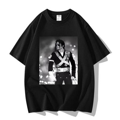 2026 Limitierte Auflage Michael Jackson Muster Unisex und Damen Sommer T-Shirts für Erwachsene Eltern und Kinder Baumwoll-T-Shirts