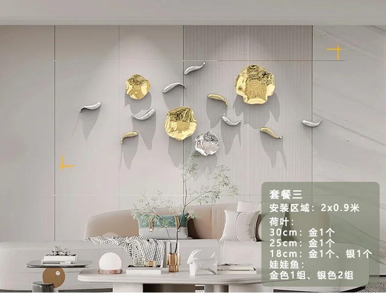 Imitacja metalu plastikowy liść lotosu karp salon sofa tło wisiorek dekoracja ścienna dekoracja ścienna sypialni naklejka ścienna